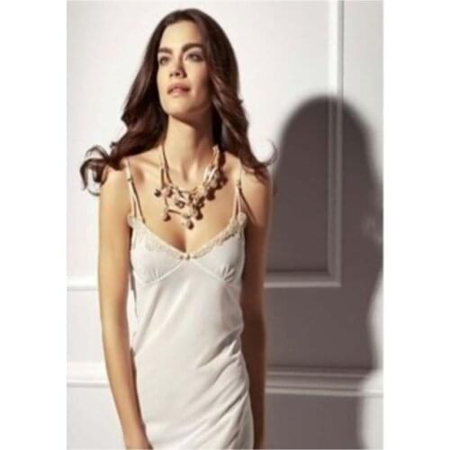 Pierre Cardin Women Ecru Jade Laced Nightgown 4429-42 Size