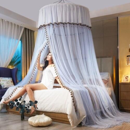 Suspended Mosquito Net Princess Style Dome Floor-Standing European Mosquito Net Bed Curtain Simple Hanging Single Mosquito Net