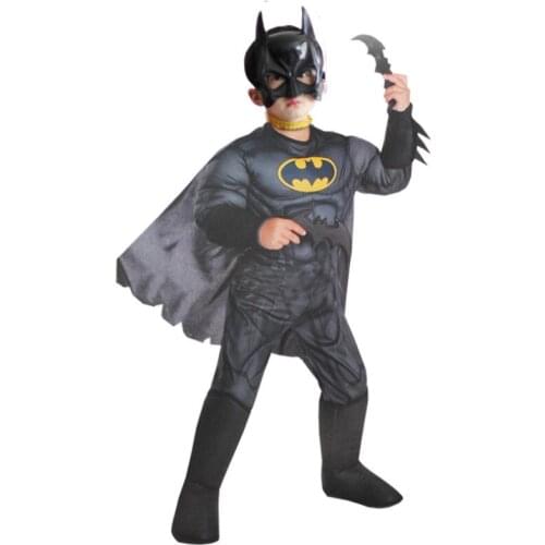 Dawn Of Justice Boys Cool Deluxe Muscle Bat man Child DC Movie Cosplay Superhero Halloween Costume