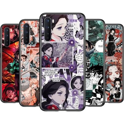 Kimetsu No Yaiba Demon Slayer Anime Silicone Cover For OnePlus Nord CE 2 N100 N10 9 9R 8T 8 7T 7 6T 6 5T Pro Black Phone Case