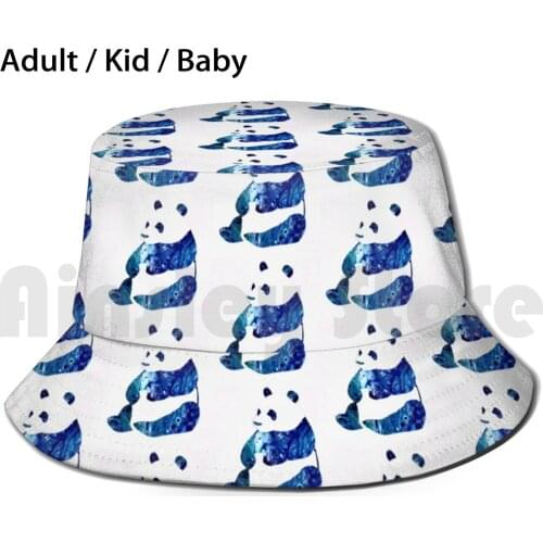 Blue Panda Sun Hat Foldable UV Protection Panda Panda Art Panda Panda Panda Panda Panda Panda Panda Panda With Panda