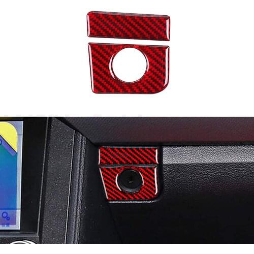 Compatible with Sticker Carbon Fiber Car Storage Box Panel Trim Cover Accessories for Ford Mustang 2015 2016 2017 2018 2019 2020