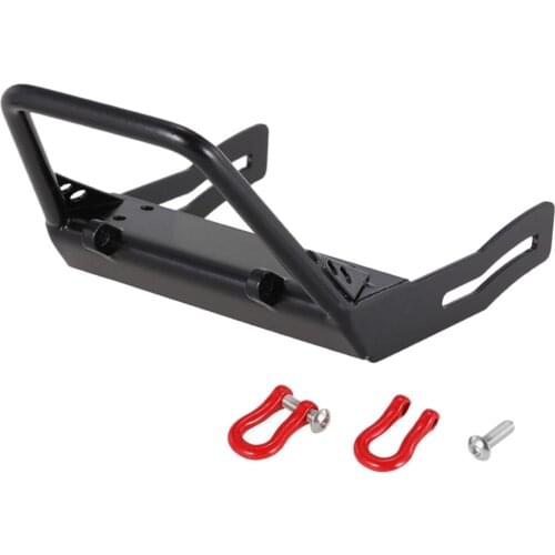 Steel Front Bumper Trapezoid Bull Bar w/ Shackles for 1:10 Axial SCX10 Ⅱ D90 RC Car Parts