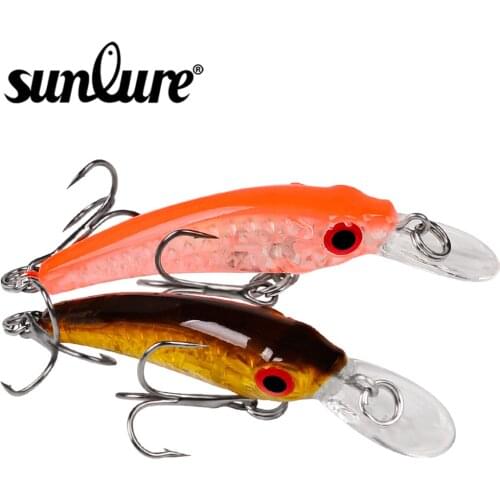 Minnow 1pc Fishing Lures 6cm-2.36 Hard Lure 6 colors Fishing Tackle 8# Hook 3.5g Artificial Bait With Top Sunlure 3D Print Lure