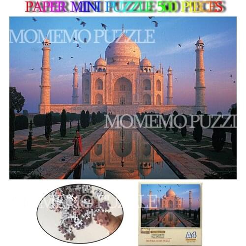 Taj Mahal Mini 500 Pieces Paper Puzzle Indla Agra Historic Building Landscape Jigsaw Puzzle Toys Adults Kids Mini Puzzles Games