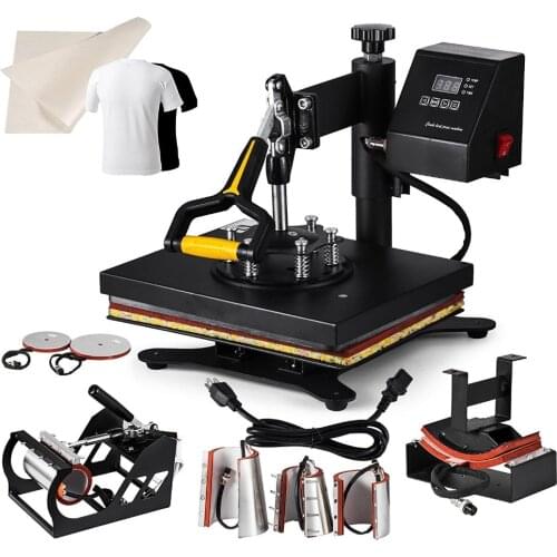 Heat Press Machine 8 in 1 30x25cm Multifunction Sublimation Desktop Iron Baseball Hat Press 12x10" Digital Swing Away Transfer