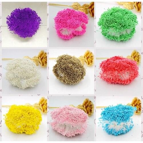 1mm stamens 180pcs/ Random Mixed 2 colors Double Heads Artificial Mini Pearl Flower Stamen Pistil For Wedding Decoration DIY
