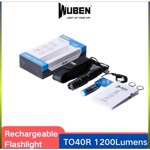 WUBEN T040R Ultra-Bright Flashlight 1200Lumens utilizes 1*CREE XP-L-V6 LED with Rechargeable 18650 Battery For Outdoor Lighting