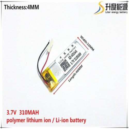 Tablet PC battery capacity 401646 3.7V 310MAH 401545 Universal Li-ion for tablet pc Mp3 MP4 MP5 GPS mobile bluetooth
