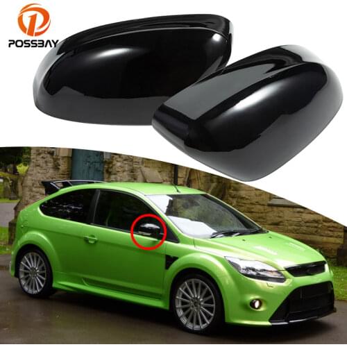 1Pair Gloss Black Rearview Mirror Cover Rear View Cap Fit for Ford Focus MK2 MK3 Sedan Turnier Hatchback DYB C15 Exterior Parts