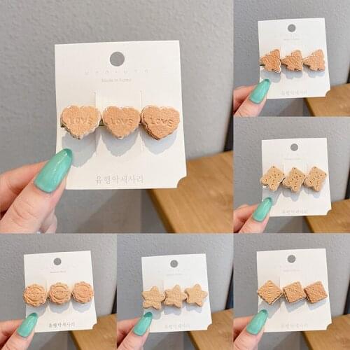 New Girl Child Cute Sand Biscuit Hairpin Simple Side Top Hair Clips Headdress Hair Ornament Fashion Hair Accessories