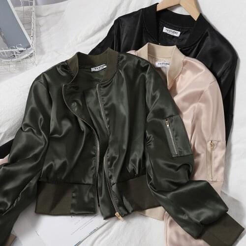 2021 New Korean Version of Pure Color Simple Casual Baseball Uniform Jacket Women Autumn and Winter Fashion All-match Jacket