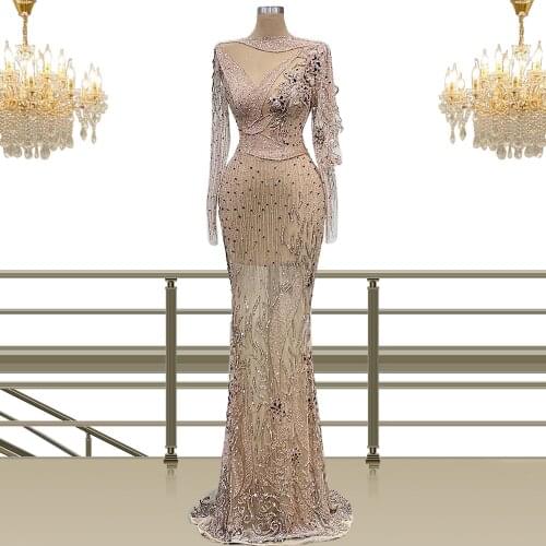Floria Evening Dresses for Formal Prom Party Dress with Colorful Bling Beading Long Womens Gowns Celebrity Dinner