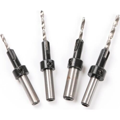 1pc 3/3.2/4mm Diameter Adjustable Alloy Cutter Taper Drill Chamfer Countersink Drill Bit Cone Reaming Hard Wood Machine Tool