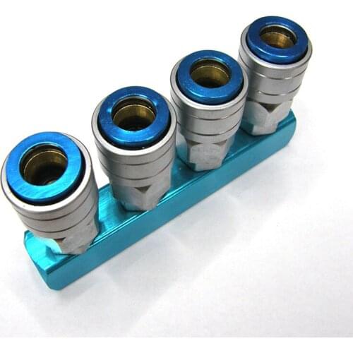 1Pcs pearl nickel material Four joint/multi-way Pneumatic connector/PU union joint/self locking/Motor repair tools