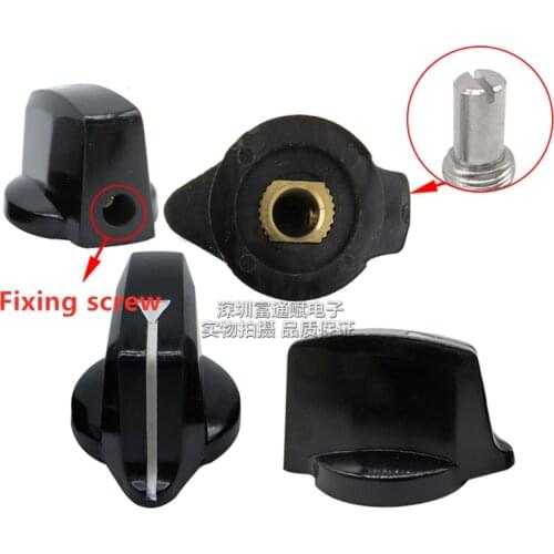10pcs Bakelite knob 32mmx19mm suitable potentiometer encoder band switch half shaft flower shaft inner hole diameter 6MM