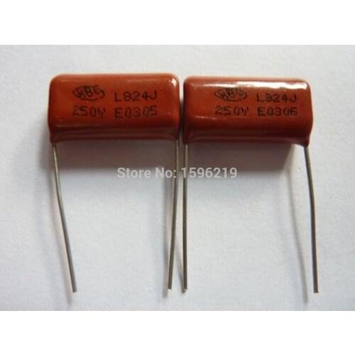 10pcs CBB 824 250V 824J 0.82uF 820nF P20 Metallized Polypropylene Film Capacitor