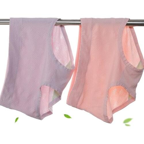 2Pcs Jacquard Cotton Crotch Lingeries Hip Lift Abdomen Granny Panties Crotch Full Brief Breathable Flexible Soft Underwear Women