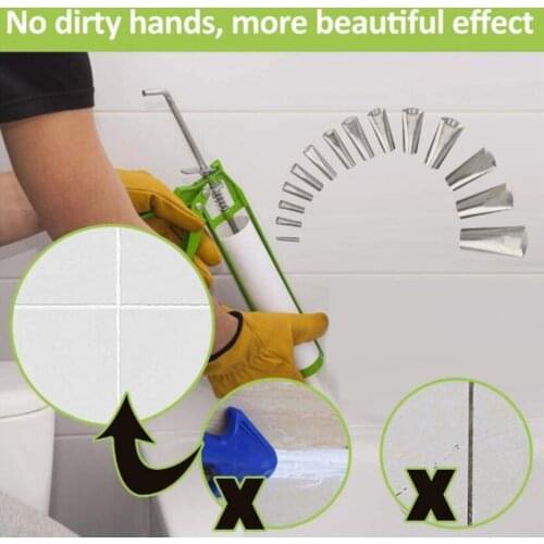 20pcs/Set Caulking Finisher Tool Kitd Caulk Nozzle Applicator Reusable