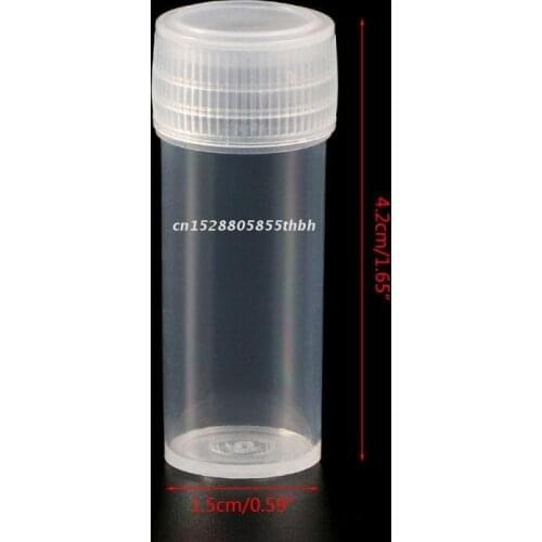 20Pcs 5ml Plastic Test Tubes Vials Sample Container Powder Craft Screw Cap Bottles for Office School Chemistry Supplies