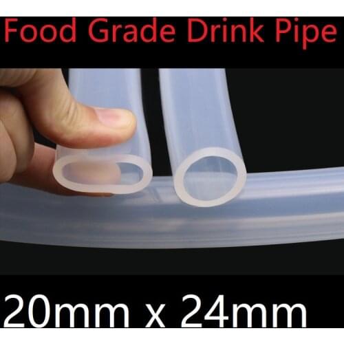 20x24 Silicone Tubing ID 20mm OD 24mm Food Grade Flexible Drink Tubing Pipe Temperature Resistance Nontoxic Transparent