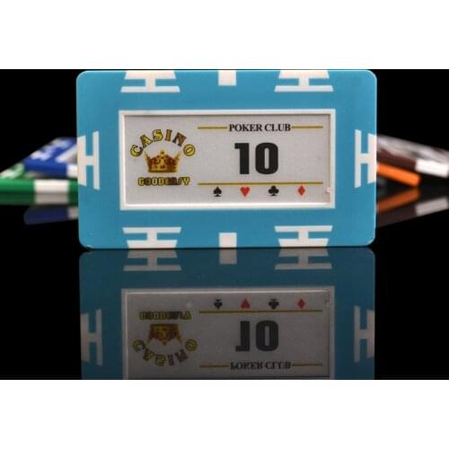 25 PCS/LOT Poker Chips 11 Colors 29g Clay/Iron "Poker Club" Texas Hold'em Poker Wholesale Square Crown Cheap Poker Chips