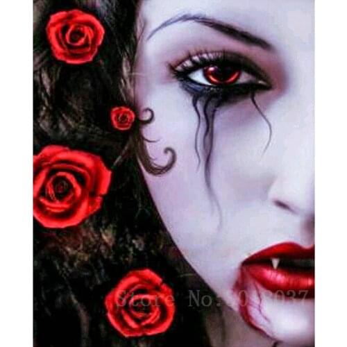 Diamant Diy 5D Diamond Painting Cross Stitch Vampire Zombie Needlework 3D Diamond Embroidery Full Diamond Decorative Sticker Kit