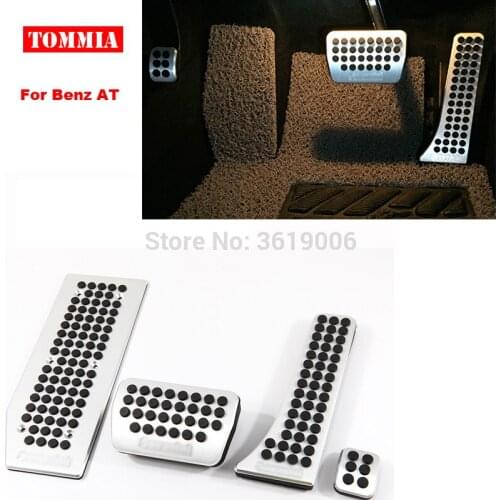 Tommia Aluminum Footrest Gas Brake Pedals Pad kit For Benz C180 C260 GLK300 E260 LC LS AT no drilling cool design styling