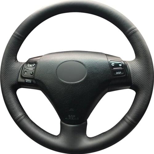 Black Artificial Leather Hand-stitched No-slip Car Steering Wheel Cover for Lexus GS300 2004-2007 ES250 2005