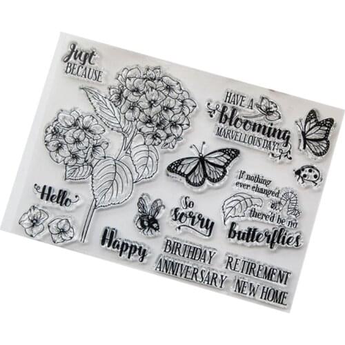 Flower DIY Silicone Clear Stamp Cling Seal Scrapbook Embossing Album Decor Craft Metal Cutting Dies Scrapbooking Christmas