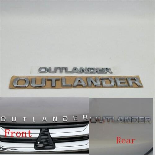 For Mitsubishi Outlander Front Bonnet Emblem Rear Trunk Tailgate Logo Symbol Decal