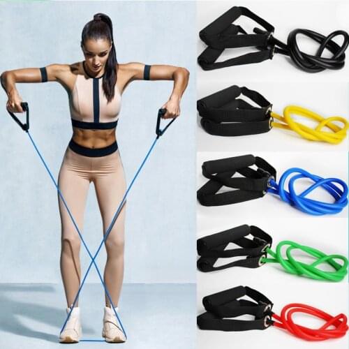 5 Levels Latex Yoga Pull Rope with Handles Fitness Rubber Elastic Resistance Bands for Women Home Workouts Strength Training