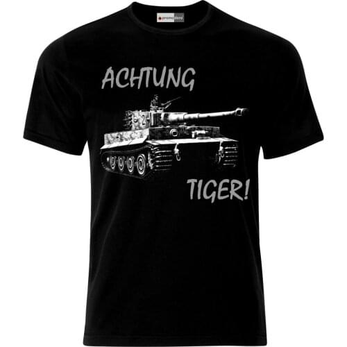 Achtung Tiger German Army Tank Panzer Ww2 T-Shirt 2019 Fashion Unisex Tee
