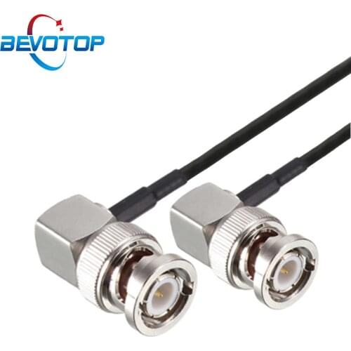 Elbow BNC Male to BNC Male Right Angle Plug RG174 Cable 50 Ohm RF Coaxial Extension Jumper Pigtail for CCTV Video Camera