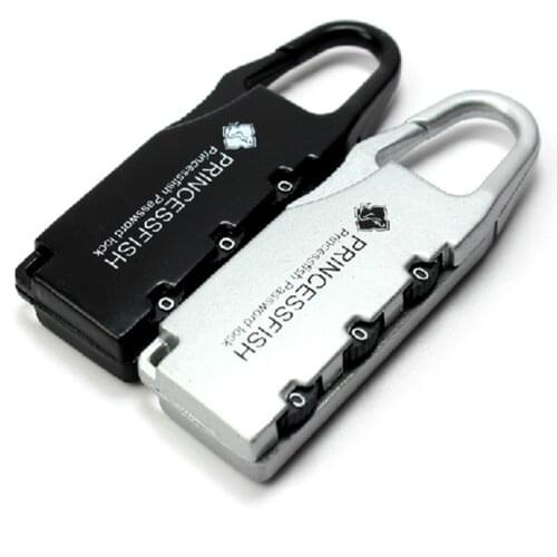 Professional password mini metal 3 password padlock luggage lock travel hanging chain lock hanging lock