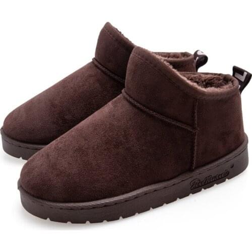 Mudibear Short Snow Boots Winter Couples Fleece-Lined Womens Warm Shoes Retention Material Thick Bottom Non-Slip Outer Wear