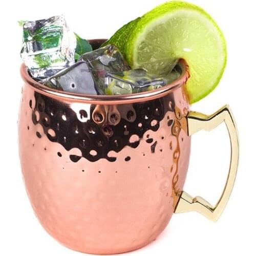 Justdolife 550ml Moscow MuleMugs Metal Mug Cup Stainless Steel Beer Wine Coffee Cup Portable Copper Mugs Drinkware