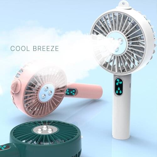 Summer Portable Handy Fan Mist Sprayer 2000mAh USB Rechargeable Desktop Air Cooling Fan For Shopping Travel Office