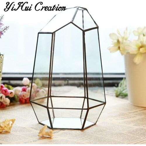 Multilateral retro glass flower house moss micro landscape ecological bottle succulent microscopic bonsai creative miniature