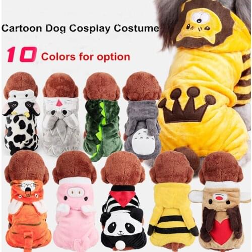 Cartoon Animal Small Dog Coat Jacket Cat Costume Warm Fleece Pet Dog Clothes Cosplay Hoodies Chihuahua Yorkshire Terrier Apparel
