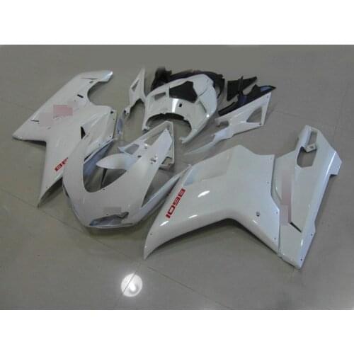 Injection mold Fairing kit for DUCATI 1098 1198 848 2007 2011 ducati 1098 1198 848 07 08 09 10 11 White Fairings Set+gifts DB19