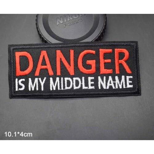 Danger Insane Sayings Iron On Full Embroidered Clothes Patches For Clothing Stickers Garment Wholesale