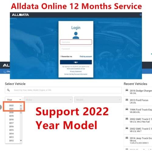 Ture Newest Alldata Online Software Auto repair software support 2022 year newest models Alldata online Account 12 month service