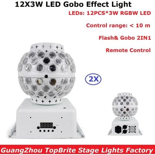 Newest Magic Ball Lights 2Pack 12X3W RGBW 4IN1 LED Gobo Effect Lights For Party Disco DJ Christmas Lighting Shows Fast Shipping