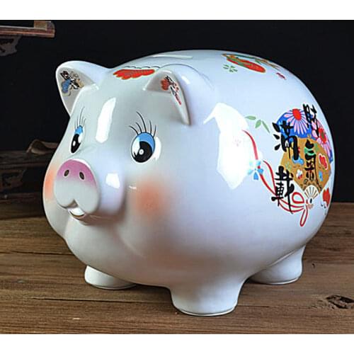 Crafts Arts Home decoration Genuine pig not only into the money pot piggy bank felicitous wish of making money super