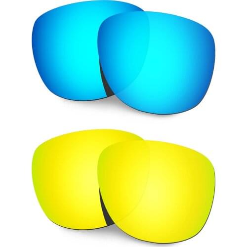 HKUCO Polarized Replacement Lenses For Trillbe X Sunglasses Blue/Gold 2 Pairs