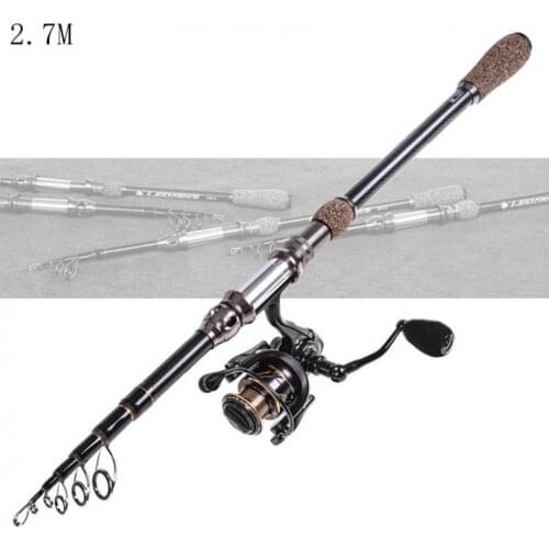 2.7m Carbon Lure Fishing Rod Spinning Rod 5 Section Telescopic Ultra Light Travel Carbon Fiber Fishing Pole Lure Tackle Hot