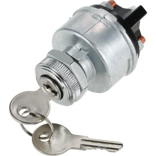 Universal Ignition Key Switch Lock Flush Mount 2-Key 3 Position OFF ON Start for Tractor Forklift Tuning Car Truck Tools