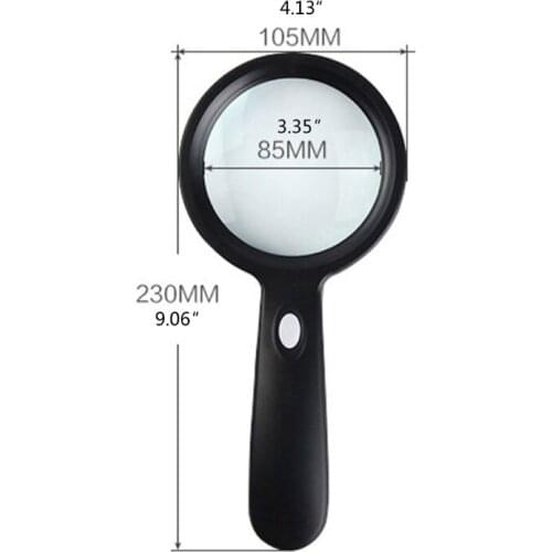 W0YD Lighted Magnifying Glass-10X Hand held Large Reading Magnifying Glasses with