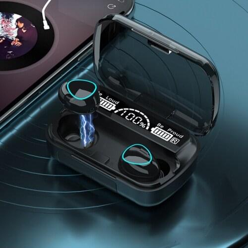 LCD Bluetooth 5.1 Earphone TWS Wireless Fingerprint Touch Handsfree Headset Stereo Music Sport Waterproof Earbud With Microphone